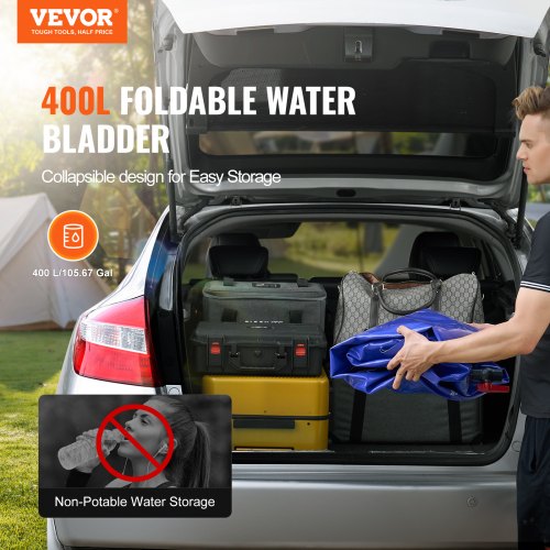 400L105.7 Gallon Water Storage Bladder RV Water Tank 1000D Blue PVC