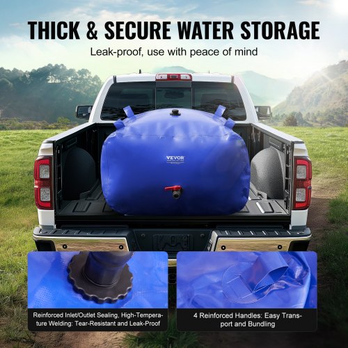 400L105.7 Gallon Water Storage Bladder RV Water Tank 1000D Blue PVC