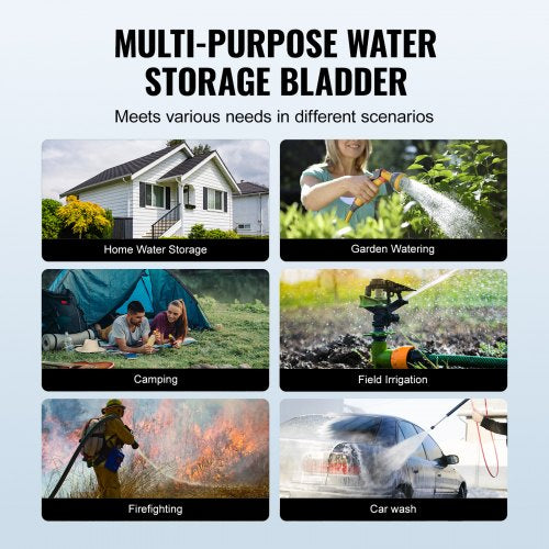 400L105.7 Gallon Water Storage Bladder RV Water Tank 1000D Blue PVC