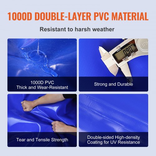 540L142.7 Gallon Water Storage Bladder RV Water Tank 1000D Blue PVC