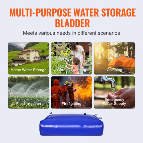 540L142.7 Gallon Water Storage Bladder RV Water Tank 1000D Blue PVC