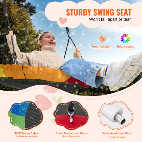 Tree Swing 40 Inch Saucer Swing 750lbs Weight Capacity 900D Oxford Fabric