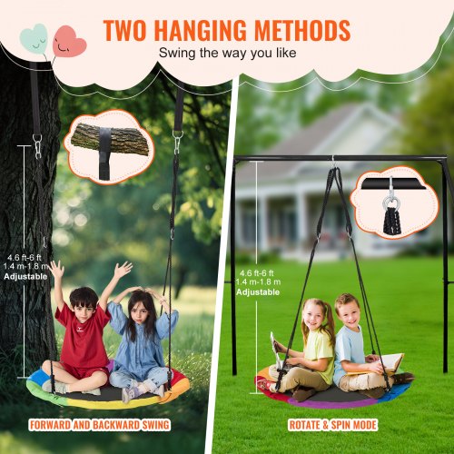 Tree Swing 40 Inch Saucer Swing 750lbs Weight Capacity 900D Oxford Fabric