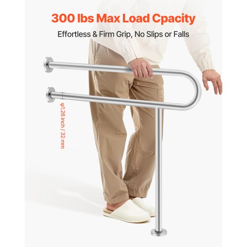 Toilet Safety Rail 31.5 Inch UShaped Handicap Grab Bar 304 Stainless