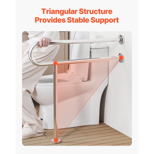 Toilet Safety Rail 31.5 Inch UShaped Handicap Grab Bar 304 Stainless