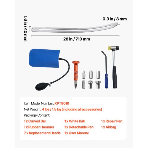 Dent Puller Kit Paintless Car Dent Removal Tool Auto Fender Damage Repair