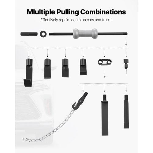 Dent Puller Kit 10 lbs 13in1 Slide Hammer Dent Removal Kit HeavyDuty