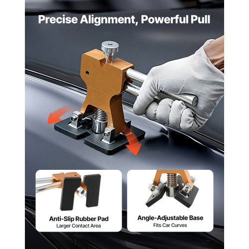 Dent Puller Kit 61 PCS Paintless Dent Removal Kit with Golden Lifter Slide
