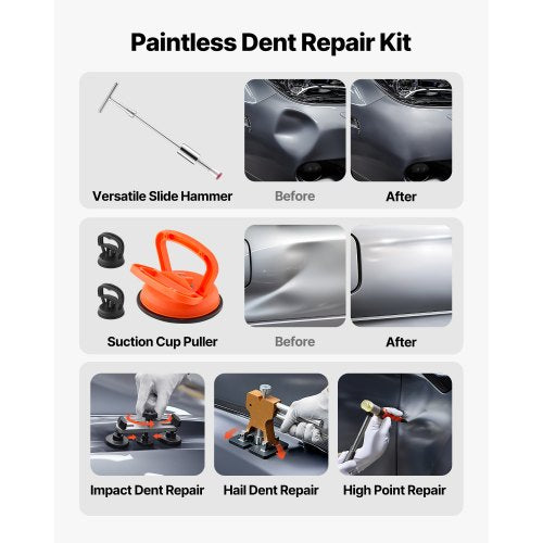 Dent Puller Kit 100 PCS Paintless Dent Removal Kit with Golden Lifter