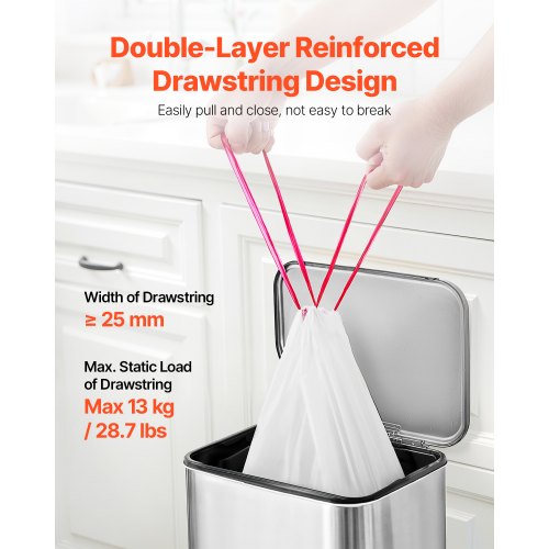 Drawstring Trash Bags 13 Gallon 110 Count Tall Kitchen Trash Bags Extra