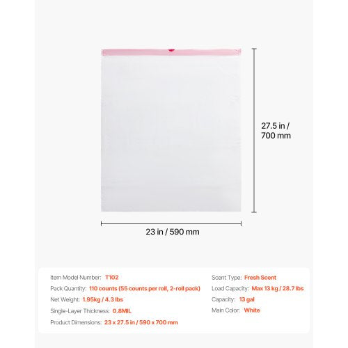 Drawstring Trash Bags 13 Gallon 110 Count Tall Kitchen Trash Bags Extra