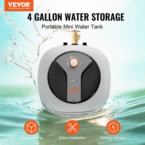 Electric MiniTank Water Heater 4Gallon Tank 1440W Hot Water Boiler