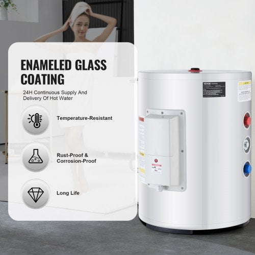 Electric Water Heater 10 Gallon Tank Instant Hot Water Heater 16Kw