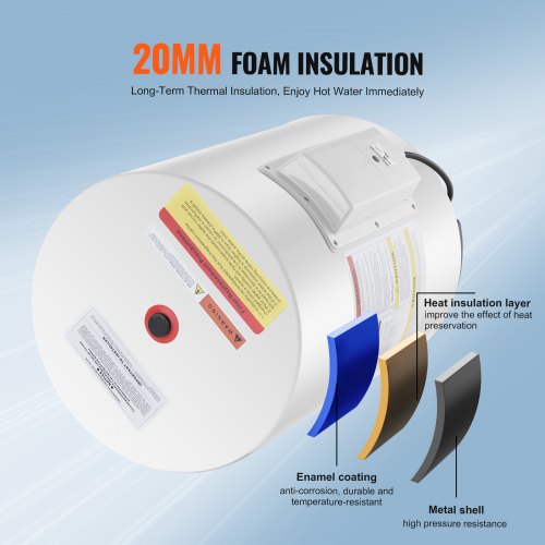 Electric Water Heater 10 Gallon Tank Instant Hot Water Heater 16Kw