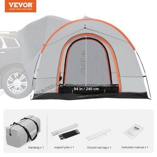 SUV Camping Tent 88 SUV Tent Attachment for Camping with Rain Layer and Carry