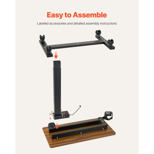 Overbed Table Mobile Bed Side Table with 4 Wheels Electric Lifting with 4 Wheels