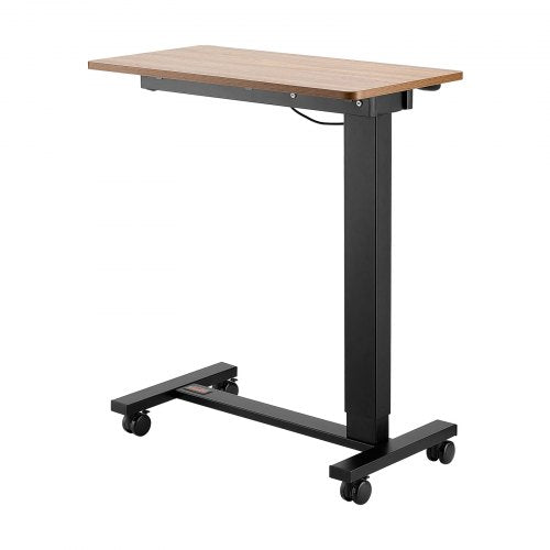 Overbed Table Mobile Bed Side Table with 4 Wheels Electric Lifting with 4 Wheels