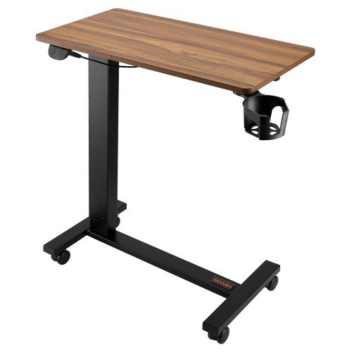 Overbed Table Mobile Bed Side Table with 4 Wheels Electric Lifting with 4 Wheels