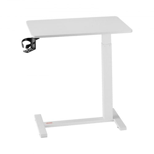 Overbed Table Mobile Bed Side Table with 4 Hidden Wheels Height Adjustable