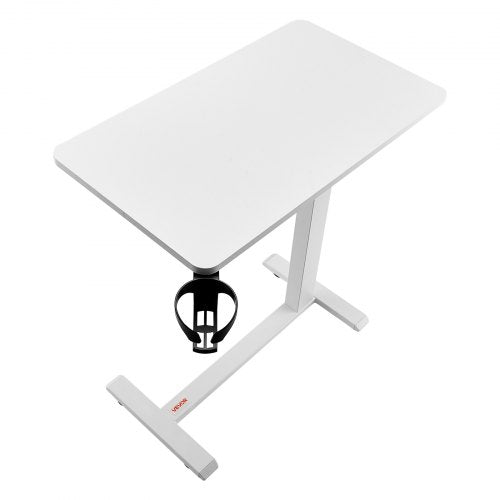 Overbed Table Mobile Bed Side Table with 4 Hidden Wheels Height Adjustable