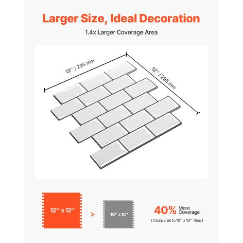 Peel and Stick Backsplash 10Sheet 12 x 12 x 078 inch 305 x 305 x 2.0 mm