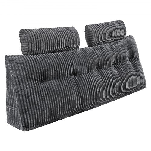 Headboard Pillow Queen Size Wedge Headboard Pillow with 2 Side Pockets and 2