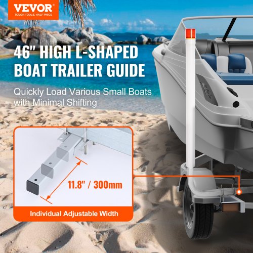 Marine Trailer Guide Set 46” LED Illuminated Guide Poles Pair of Steel