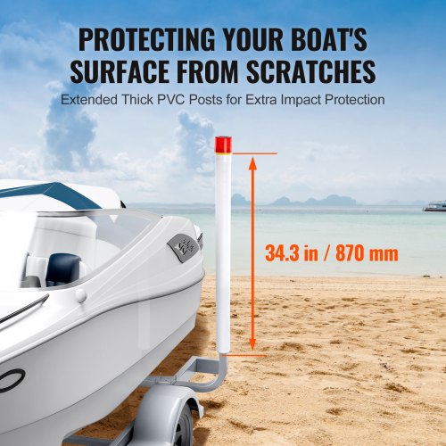 Marine Trailer Guide Set 46” LED Illuminated Guide Poles Pair of Steel