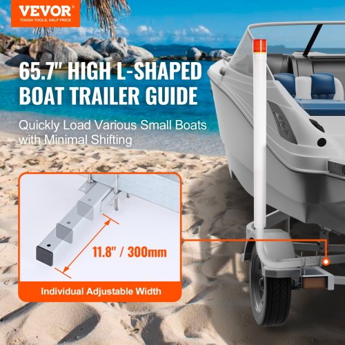 Marine Trailer Guide Set 62 with LED Illumination Pair of Steel