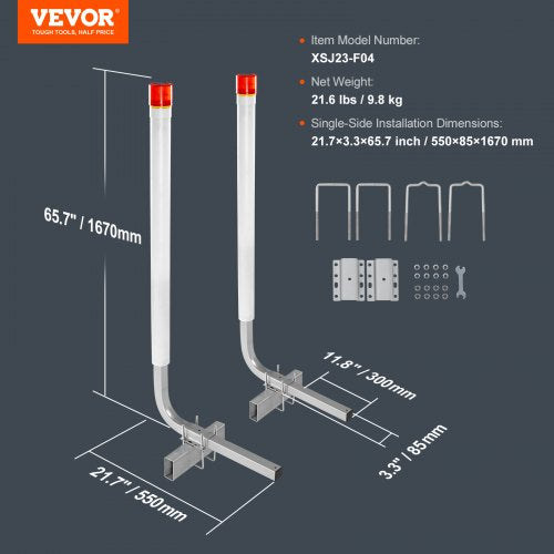 Marine Trailer Guide Set 62 with LED Illumination Pair of Steel
