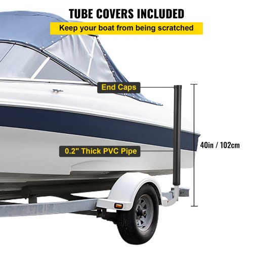 Boat Trailer Guideons 40 2PCS Rustproof Galvanized Steel Trailer Guide