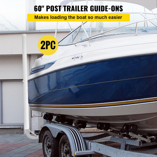 Boat Trailer Guideon 60 2PCS Steel Trailer Post Guide ons with White