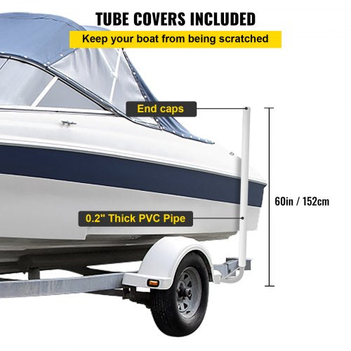 Boat Trailer Guideon 60 2PCS Steel Trailer Post Guide ons with White