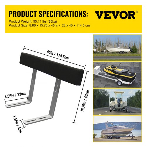 Boat Trailer Guideons 48 2 PCS Rustproof Steel Trailer Guide ons