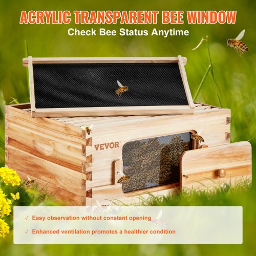 Bee Hive Deep Box Starter Kit 100 Beeswax Coated Natural Cedar Wood
