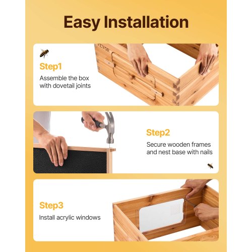 Bee Hive 20 Frame Bee Hives Starter Kit Beeswax Coated Fir Wood 1 Deep 1