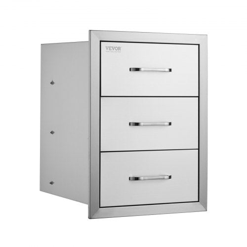 Outdoor Kitchen Drawers 16 W x 215 H x 18 D Flush Mount Triple Access
