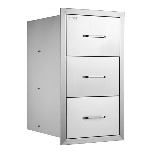 Outdoor Kitchen Drawers 16 W x 285 H x 205 D Flush Mount Triple Access
