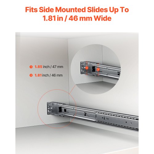 Drawer Slides Brackets 10 Pairs Drawer Rails for 100 LBS Side Mount Ball