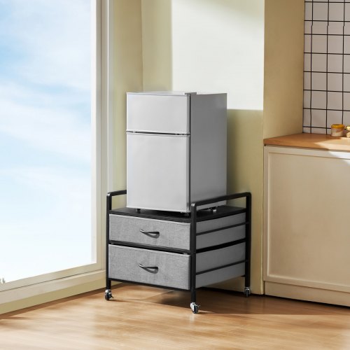 Mini Fridge Stand with Storage 176 lbCapacity Mini Fridge Table with 2