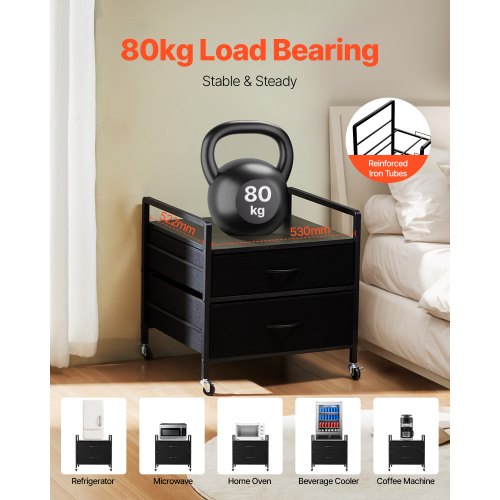 Mini Fridge Stand with Storage 176 lbCapacity Mini Fridge Table with 2