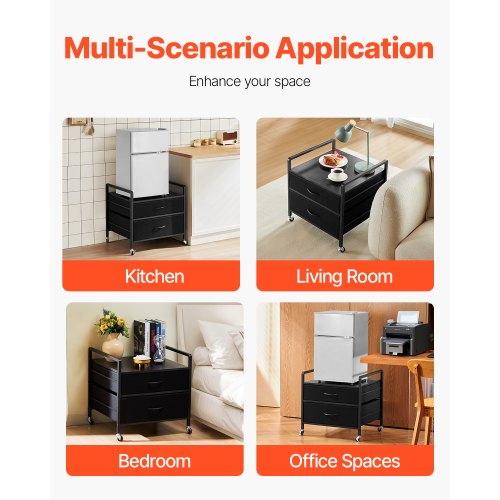 Mini Fridge Stand with Storage 176 lbCapacity Mini Fridge Table with 2