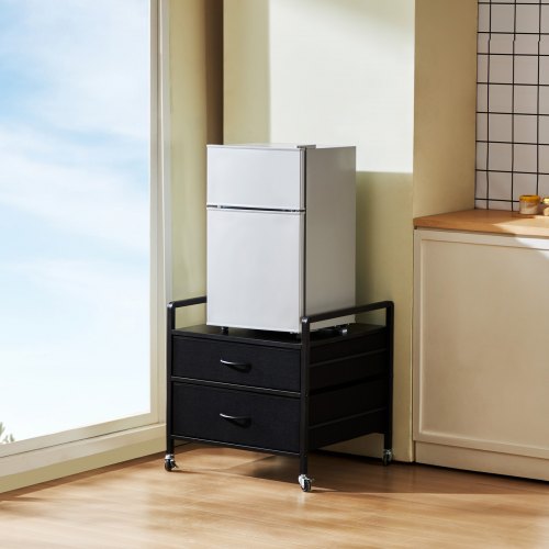 Mini Fridge Stand with Storage 176 lbCapacity Mini Fridge Table with 2