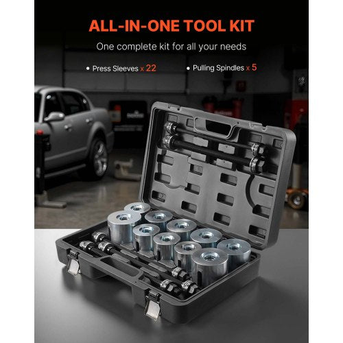 Pull and Press Sleeve Kit 27 PCS Steel Bush Removal Insertion Sleeve Tools