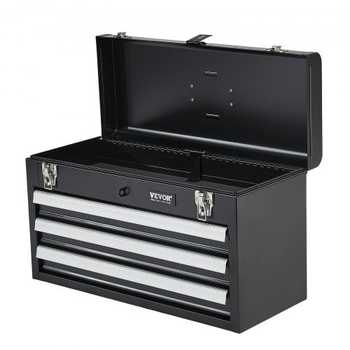 Metal Tool Box 205inch Portable Metal Tool Box with 3 Drawers Small