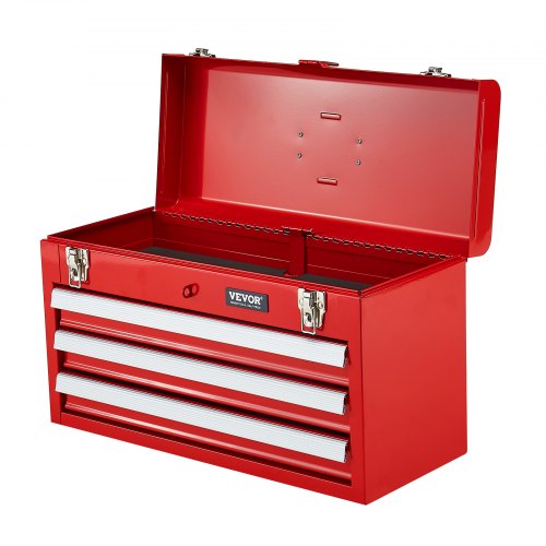 Metal Tool Box 205inch Portable Metal Tool Box with 3 Drawers Small