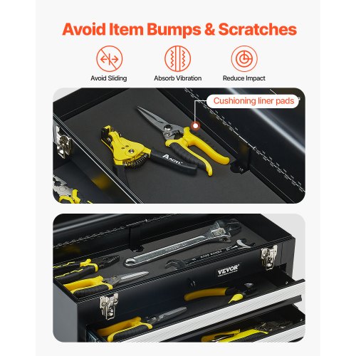 Metal Tool Box 205inch Portable Metal Tool Box with 4 Drawers Small