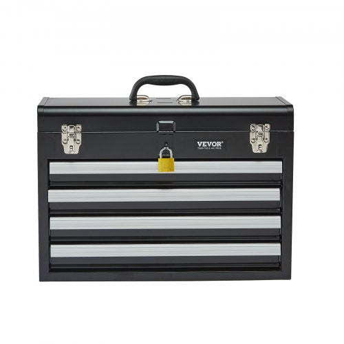 Metal Tool Box 205inch Portable Metal Tool Box with 4 Drawers Small