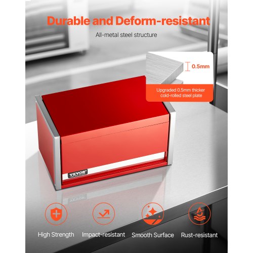 Metal Tool Box 8.6inch Portable Metal Tool Box with 3 Drawers Small Tool