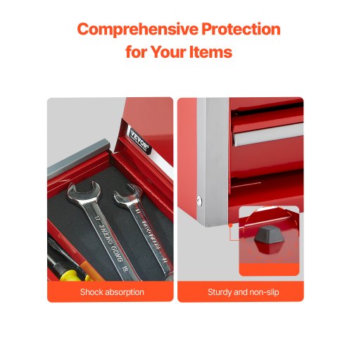 Metal Tool Box 8.6inch Portable Metal Tool Box with 3 Drawers Small Tool